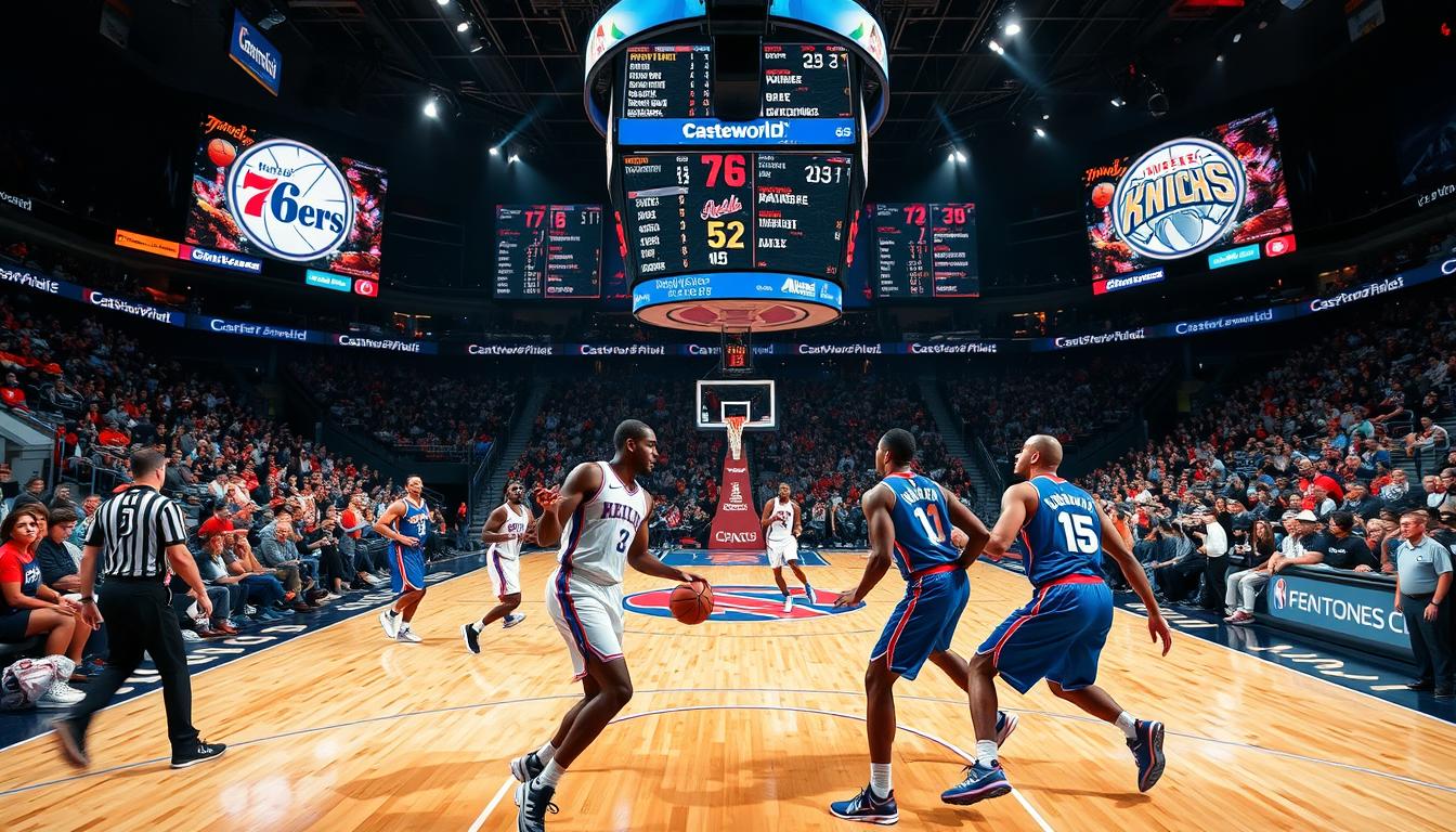 76ers vs knicks match player stats