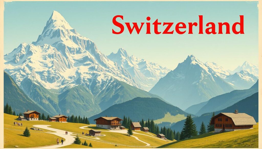 vintage swiss travel poster